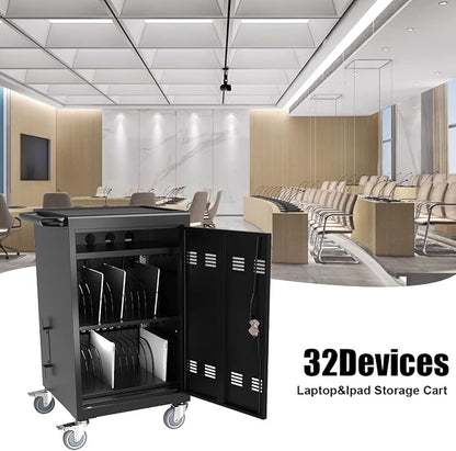 Laptop Charging Cart, 32 Devices Tablet Storage Carts - Image 8