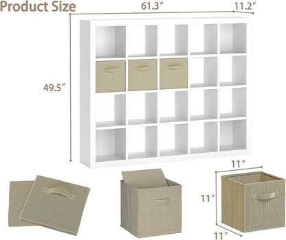 Sturdy Wooden Bookshelf with Storage Bins - Image 3