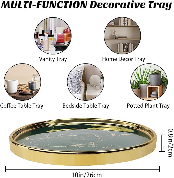Ceramic Vanity Tray for Bathroom, and Makeup – Decorative Organizer Tray for - Image 4