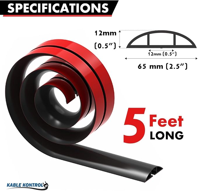 Kable Kontrol Silicone Floor Cord Cover - 5 Ft Flexible Cord Protector - Image 2