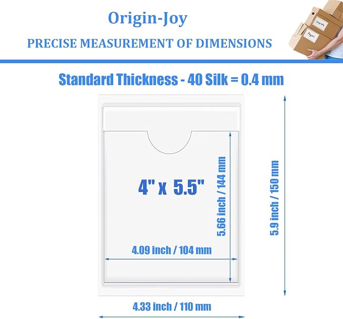 Origin-Joy 25 PCS Self-Adhesive Index Label Pockets - Image 2