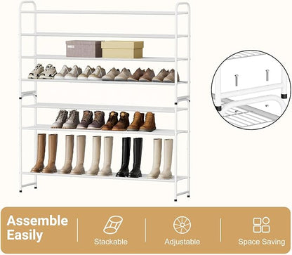 KEETDY 4-Tier Long Shoe Rack for Closet Floor, Wide Shoe Organizer Storage - Image 5