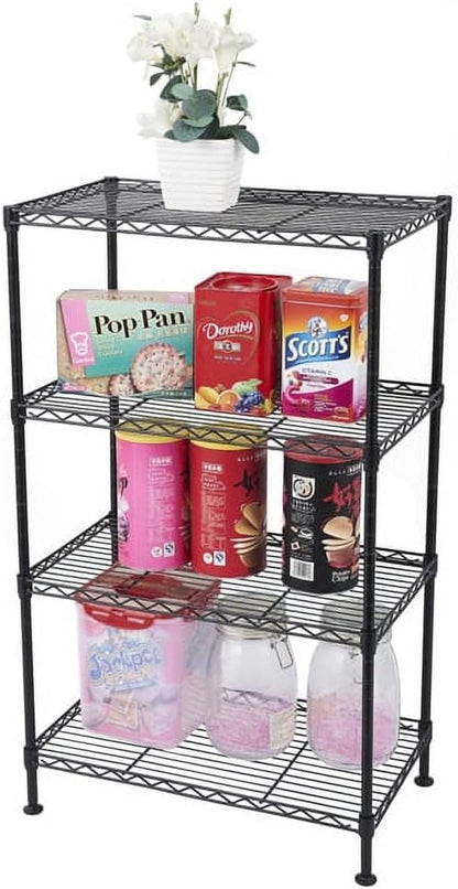 4-Tier Wire Storage Shelf Unit, 83 lbs Per Shelf Capacity, Adjustable Steel - Image 3