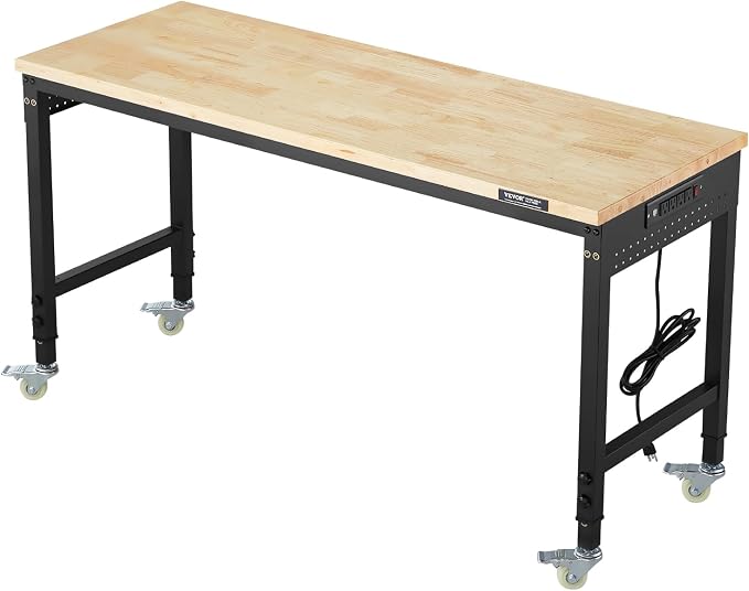 VEVOR Adjustable Workbench, 60 Inch Work Bench - Image 9