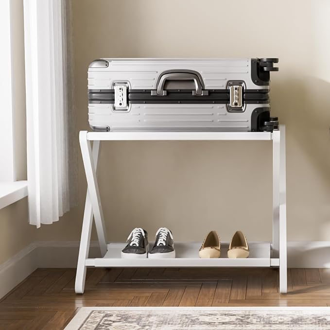 HITNET White Luggage Rack, Folding Suitcase Stand - Image 7