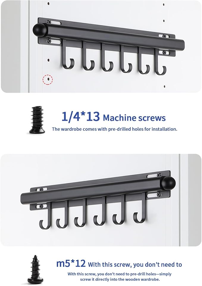 BaiNong Valet Rod for Closets Pull Out 16.5" Black - Image 9