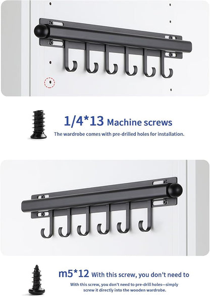 BaiNong Valet Rod for Closets Pull Out 16.5" Black - Image 9