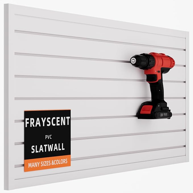 Slatwall Panel 4x2 ft Garage Mounted Storage, Peg Board Tool Organization PVC by FRAYSCENT