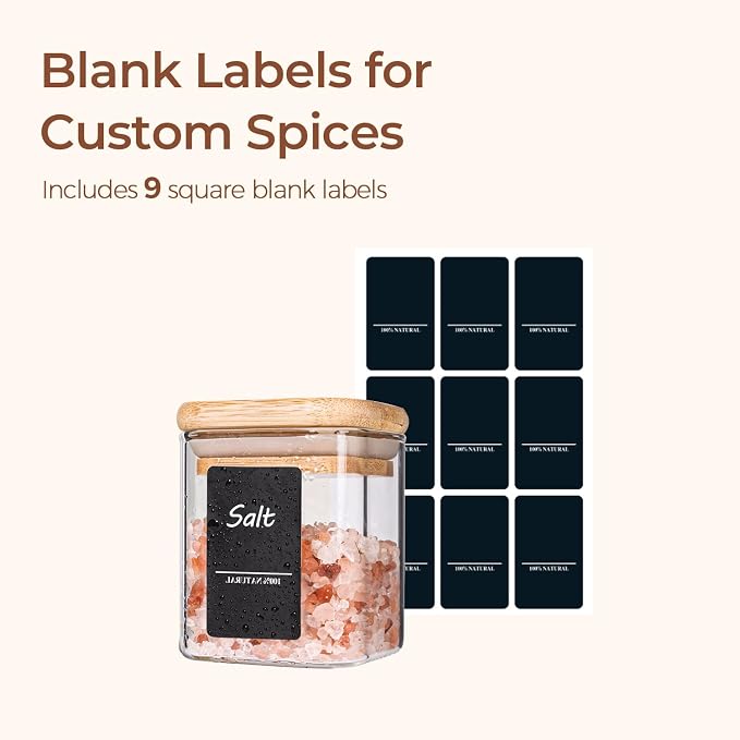ComSaf Spice Jars with Labels 4 oz 6Pack, Small Spice Containers Starter Set - Image 5