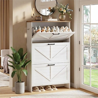Nicetree Shoe Storage Cabinet for Entryway, Freestanding Fluted Accent Ultra by Nicetree