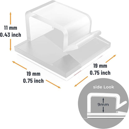 Cable Clips with Strong Self-Adhesive, XIAOXI R Shape Cable Management TV PC - Image 2