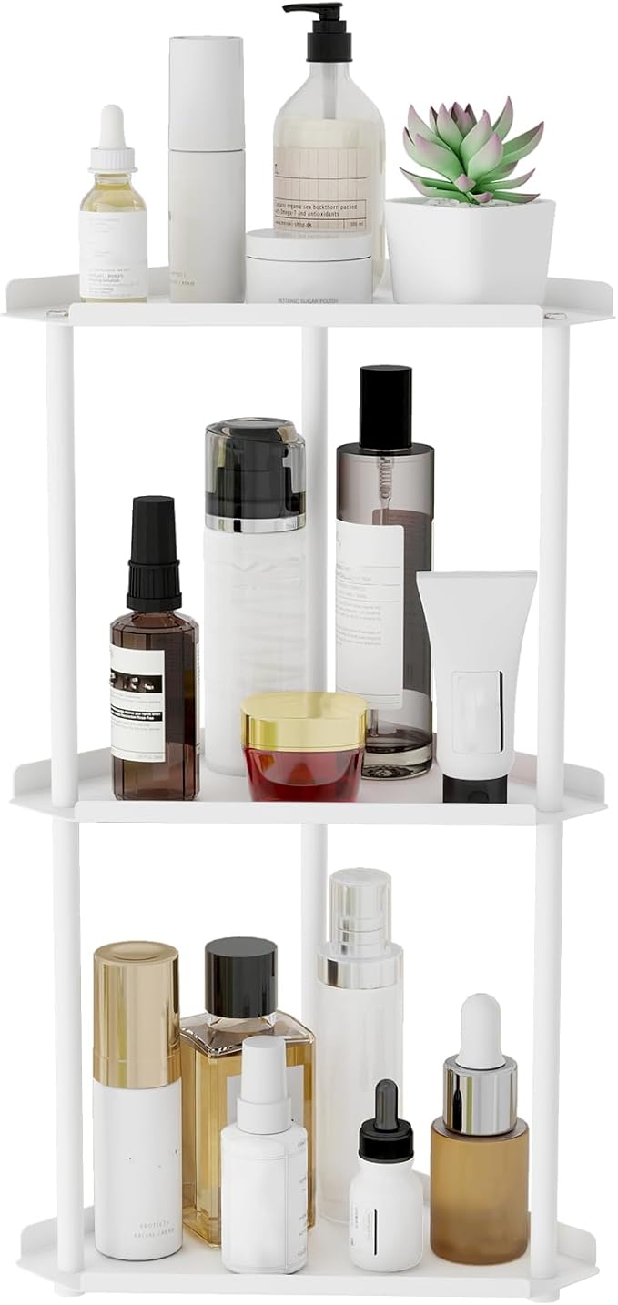 3 Tier Bathroom Counter Organizer, Vanity Organizer Corner Shelf, Makeup by Jesginboo