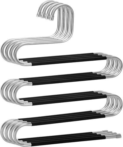 Pants Hangers Space Saving, 4 Pack Stainless Steel Non-Slip Hangers by Unknown