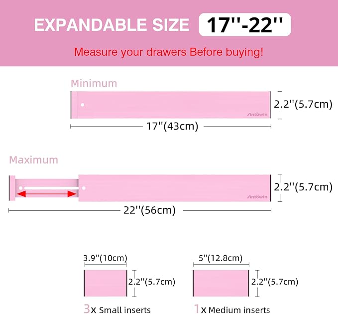 ANTOWIN Expandable Bamboo Drawer Dividers Organizers, Drawer Separators Splitter - Image 4