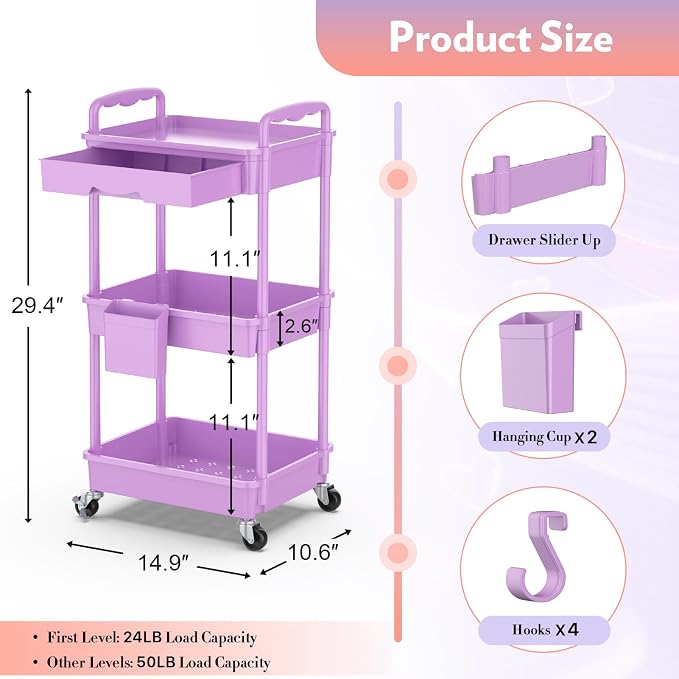 SUNALLY Makeup Cart Organizer - Image 2