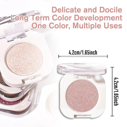 Champagne Shimmer Single Eyeshadow Makeup, Neutral Powde Eye Shadow - Image 5