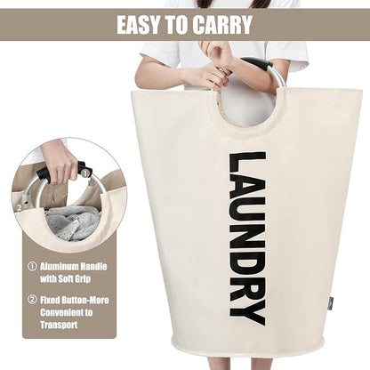 DOKEHOM 125L X-Large Laundry Basket, Collapsible Laundry Bag, Freestanding Tall - Image 5