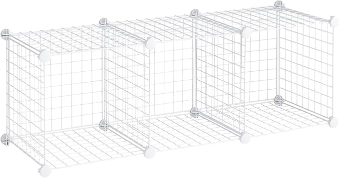 Rubbermaid 3 Piece Storage Wire Stackable Cube Set Easy Assemble White - Image 8