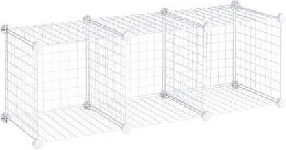 Rubbermaid 3 Piece Storage Wire Stackable Cube Set Easy Assemble White - Image 8