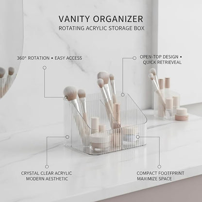 Rotating Acrylic Storage Box, 360-Degree Vanity Organizer - Image 5
