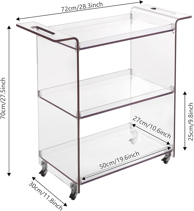 3-Tier Rolling Utility Cart - Image 5