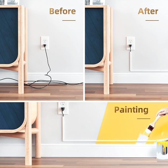 Delamu Cord Hider, Cord Covers for Wires on Wall, One-Cord Cable Hider - Image 3