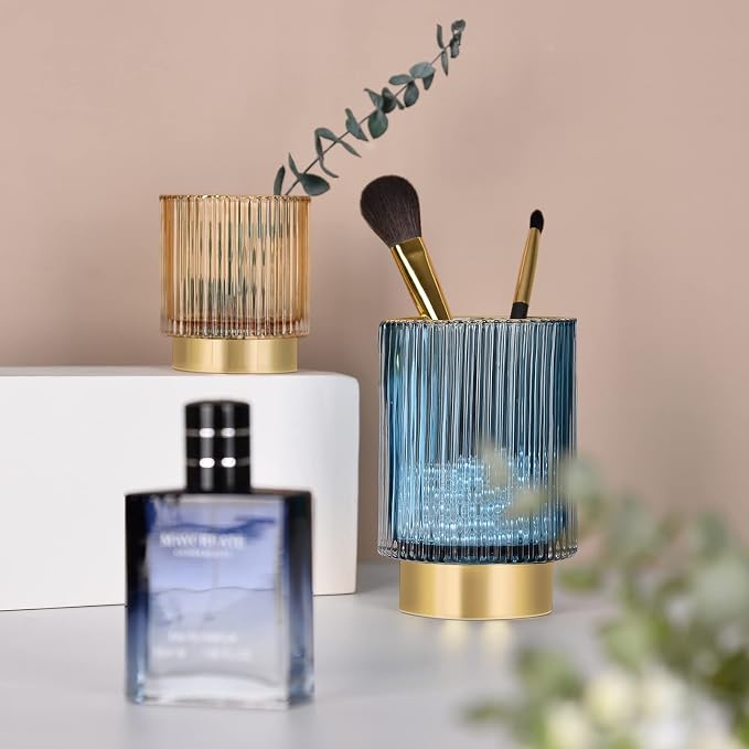 CANITORON Makeup Brush Holder, 2 Pack Glass Makeup Brush Holder Organizer Store - Image 3