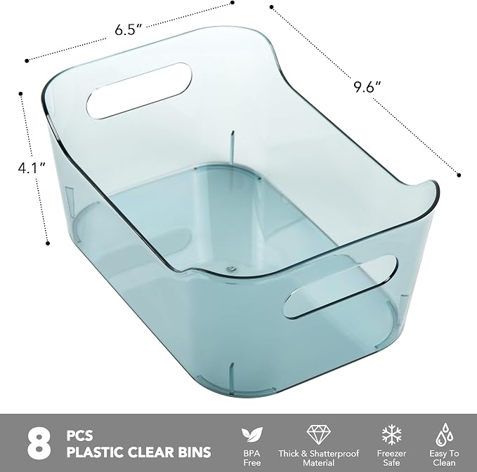 Tiawudi 8 Pack Plastic Storage Bins, Home Edit and Cabinet Organizers - Image 2