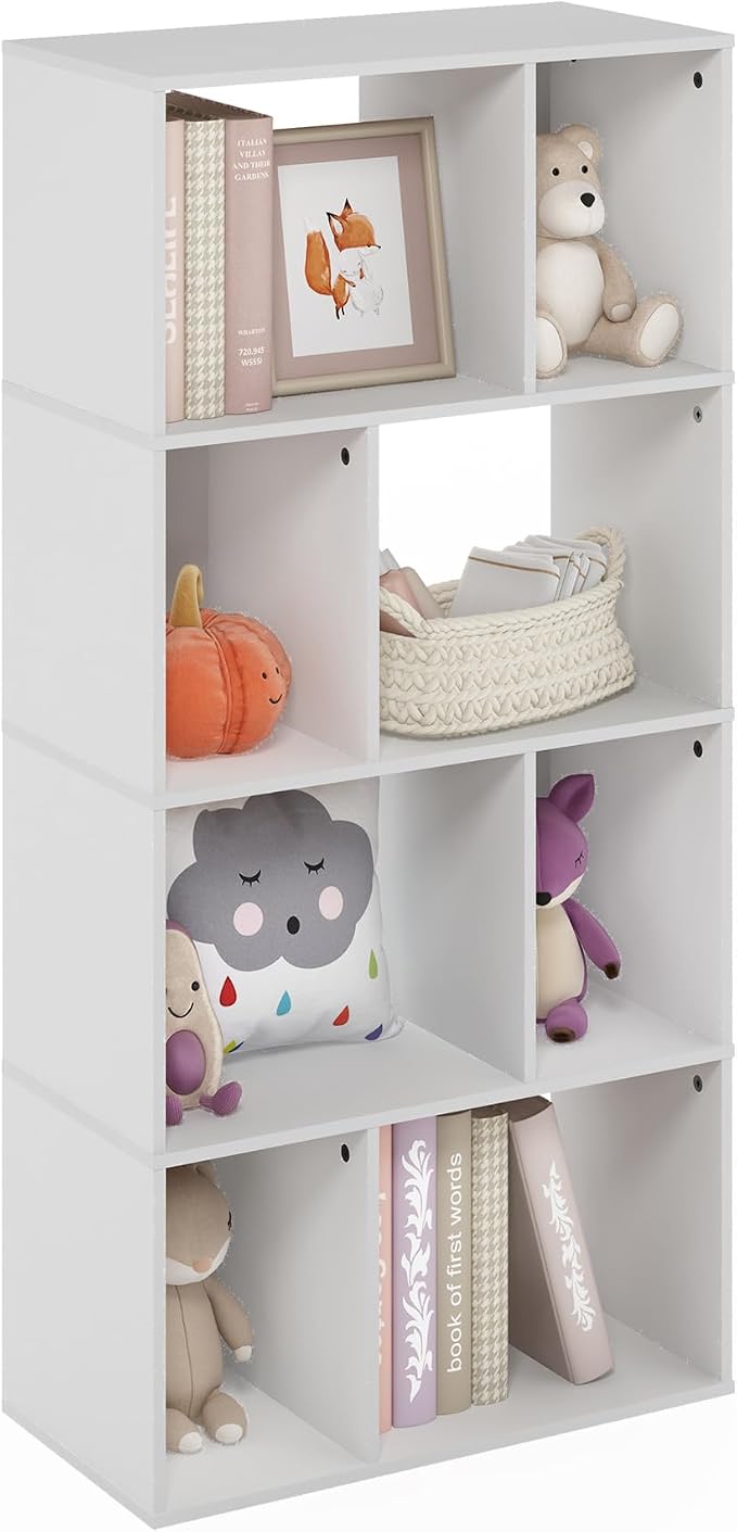 Furinno DALY Book Shelf, 8-Cube Bookshelf, Cube Storage Organizer Bookcase by Furinno-FitsYourSpaceFitsYourBudget