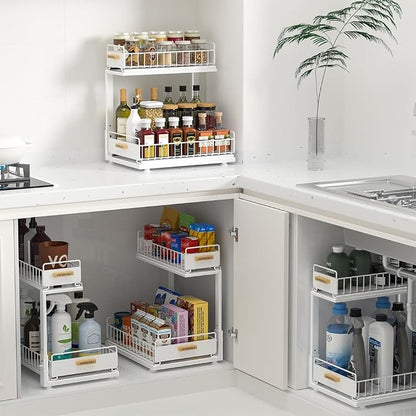 Under Sink Organizer Kitchen, Pull Out Cabinet Organizer 2 Tier Slide Out Sink - Image 8