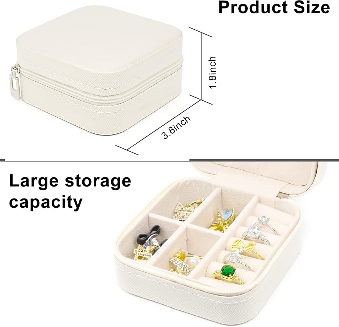 KEINE MARKE Small Jewelry Box, Travel Portable Jewelry Case - Image 4