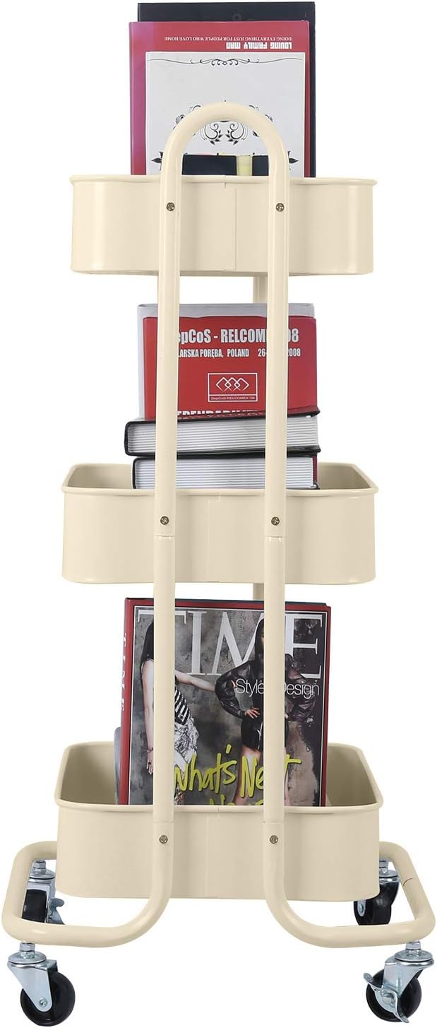 Melody House 3-Tier Metal Mesh Utility Rolling Cart Storage Organization Cart - Image 7