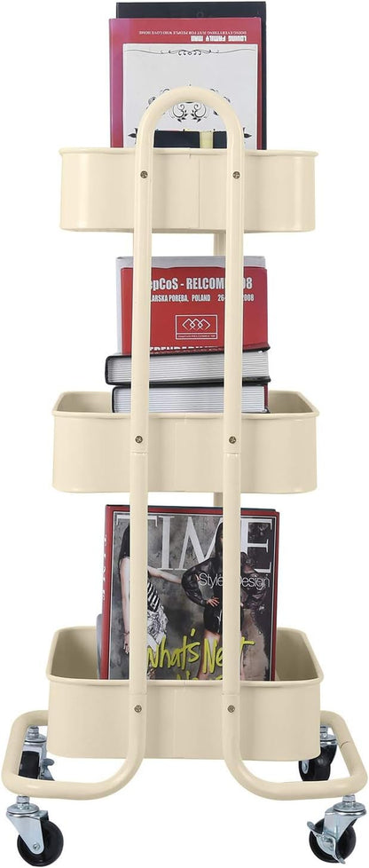 Melody House 3-Tier Metal Mesh Utility Rolling Cart Storage Organization Cart - Image 7