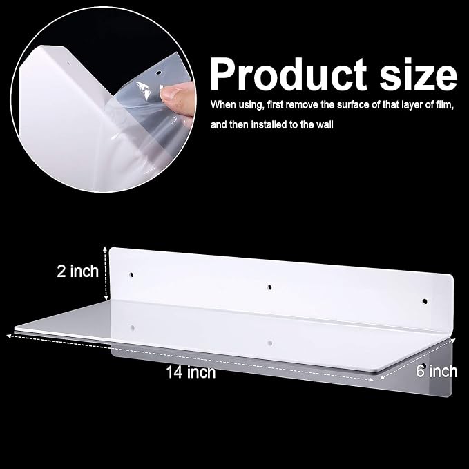 Blulu 8 Pcs Acrylic Floating Shelves - Image 3