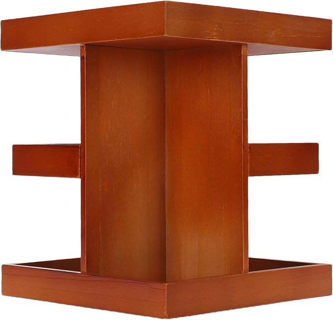 Wooden Rotating Makeup Organizer, 360 Spinning Vanity Makeup Holder Rack - Image 3