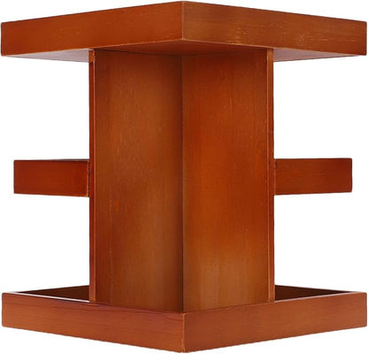 Wooden Rotating Makeup Organizer, 360 Spinning Vanity Makeup Holder Rack - Image 3