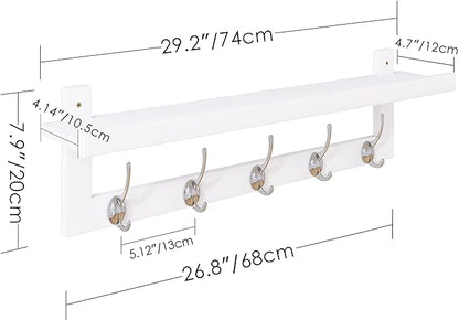 SMIBUY Coat Hooks with Shelf Wall-Mounted, 29.2 Inch Entryway Coat Rack - Image 5