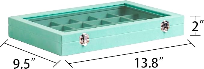 Frebeauty Velvet Jewelry Tray, 24 Grid Jewelry Organizer - Image 3