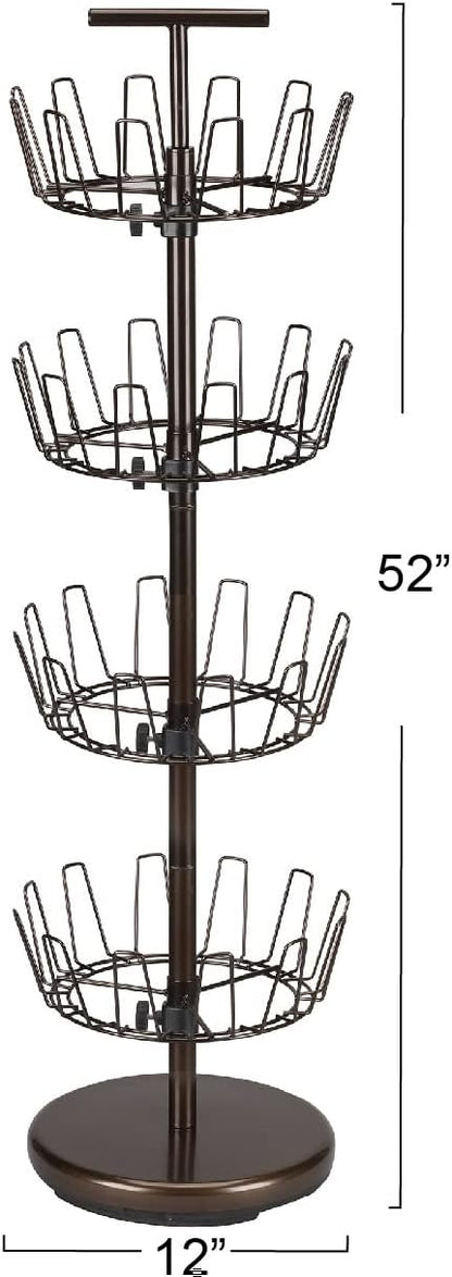 Household Essentials 2139-1 Metal Four-Tier Adjustable Revolving Shoe Rack | - Image 3