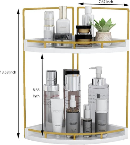 Dorhors Corner Bathroom Counter Organizer, Vanity Countertop Storage Shelf | - Image 3