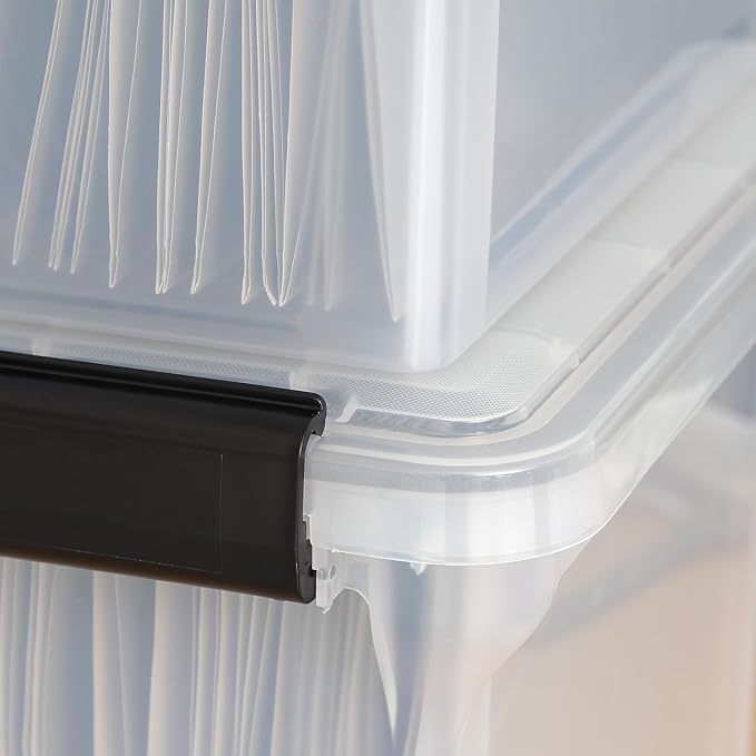 IRIS USA WeatherPro File Box Organizer, Letter/Legal, 32 Qt. 4-Pack, secure - Image 8