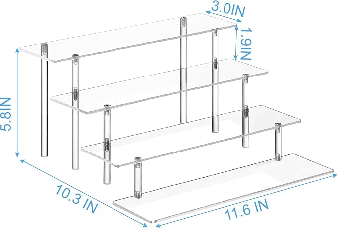 HENABLE 4 Tier Acrylic Perfume Organizer Stand, Funko POP, Dessert Display - Image 6