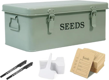Seed Storage Organizer, 4 Compartment Seed Storage Box by Xbopetda