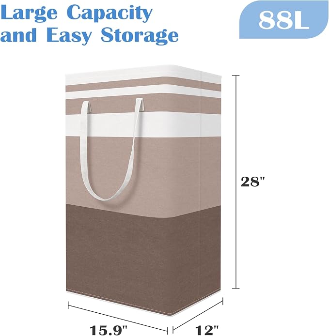 BlissTotes 3-Pack Laundry Basket, Freestanding＆Waterproof Laundry Hamper - Image 2