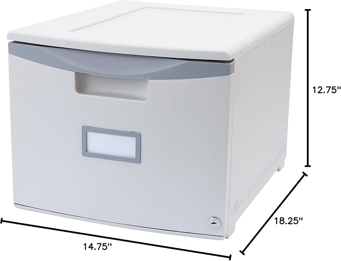 Storex Plastic One-Drawer File Cabinet – Locking Document Organizer - Image 2