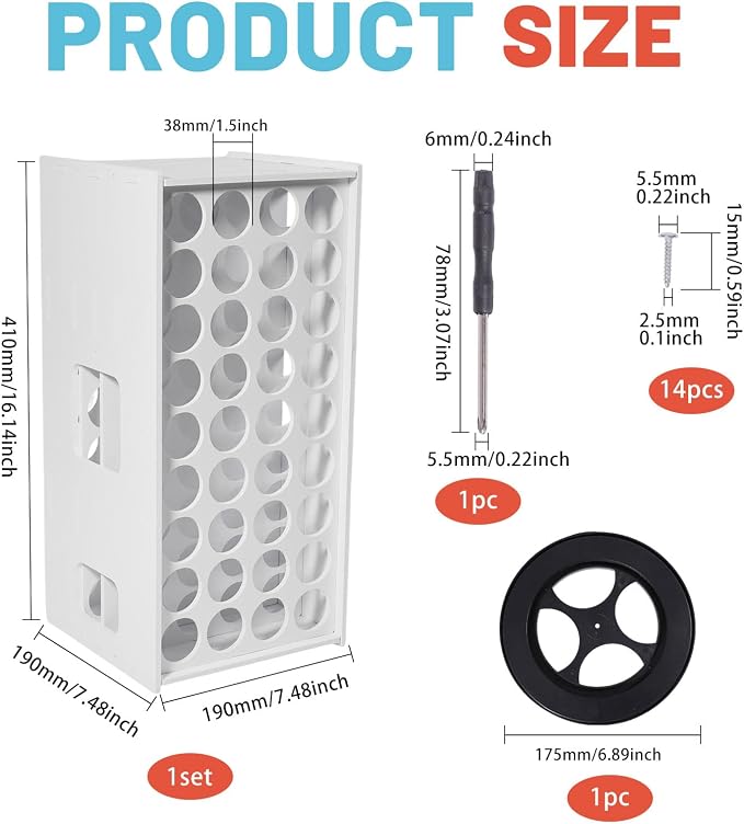 GLOBLELAND 72 Holes 360° Spining Craft Paint Organizer - Image 2
