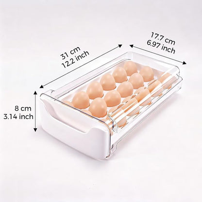 Egg-Holder for Fridge, Fits Small to Large Eggs, 1 Tier Dispenser - Image 2