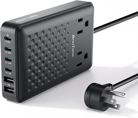 Charging Station 140W USB C Charger Block, Upgraded GaN III 8-in-1 Fast by anntane