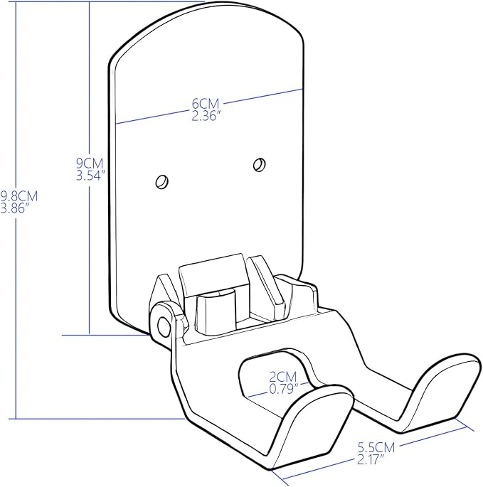 2 Packs Wall Holder Hook for Video Game Controllers, No Drill Black | Night - Image 6