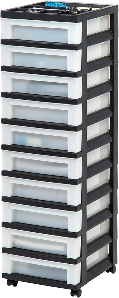 IRIS USA Plastic Drawer Storage Organizer Rolling Cart, - Image 4